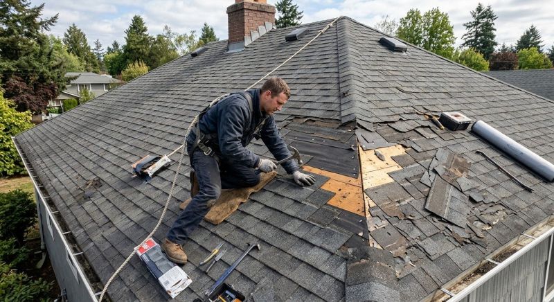 Damaged Roof Repair in Aurora, IN