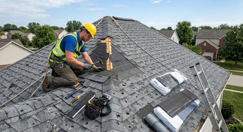 Hail Damage Roof Repair in Rising Sun, IN