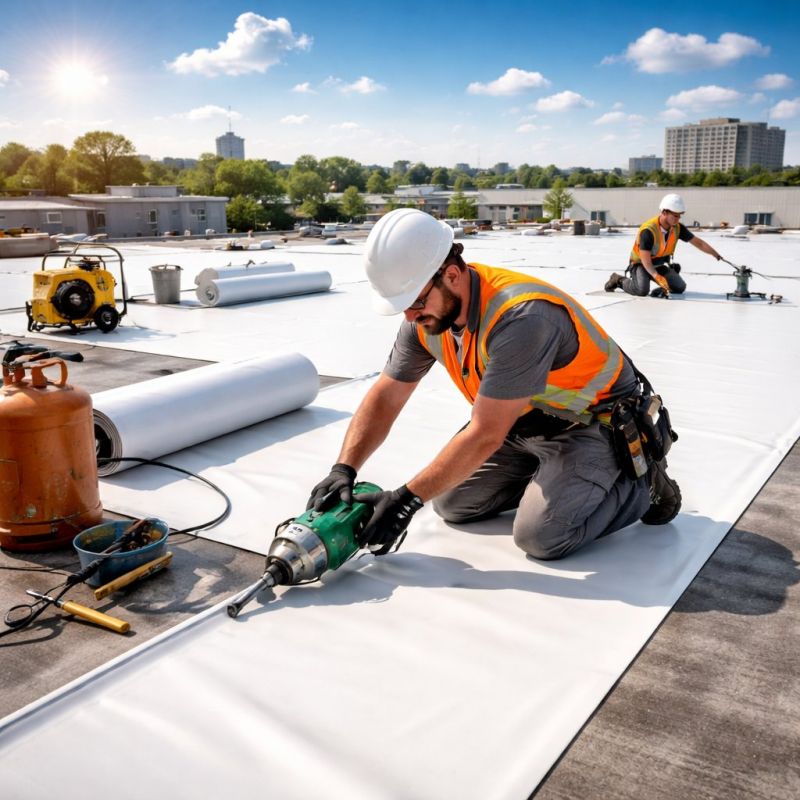 Single Ply Roof Installation in Lawrenceburg, IN